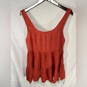 NWT American Eagle 🦅 Outfitters Burnt Orange Tiered Flare Top, size S